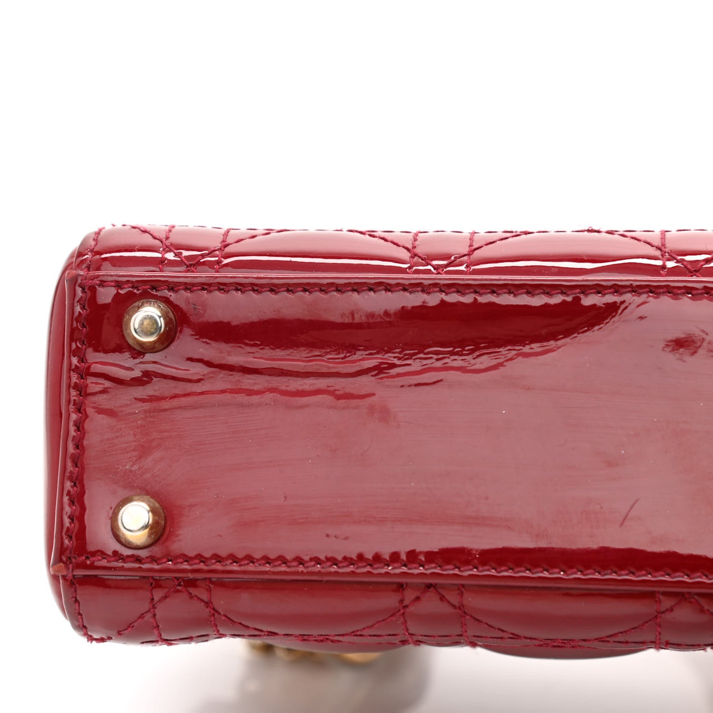 Patent Cannage Mini Lady Dior Red