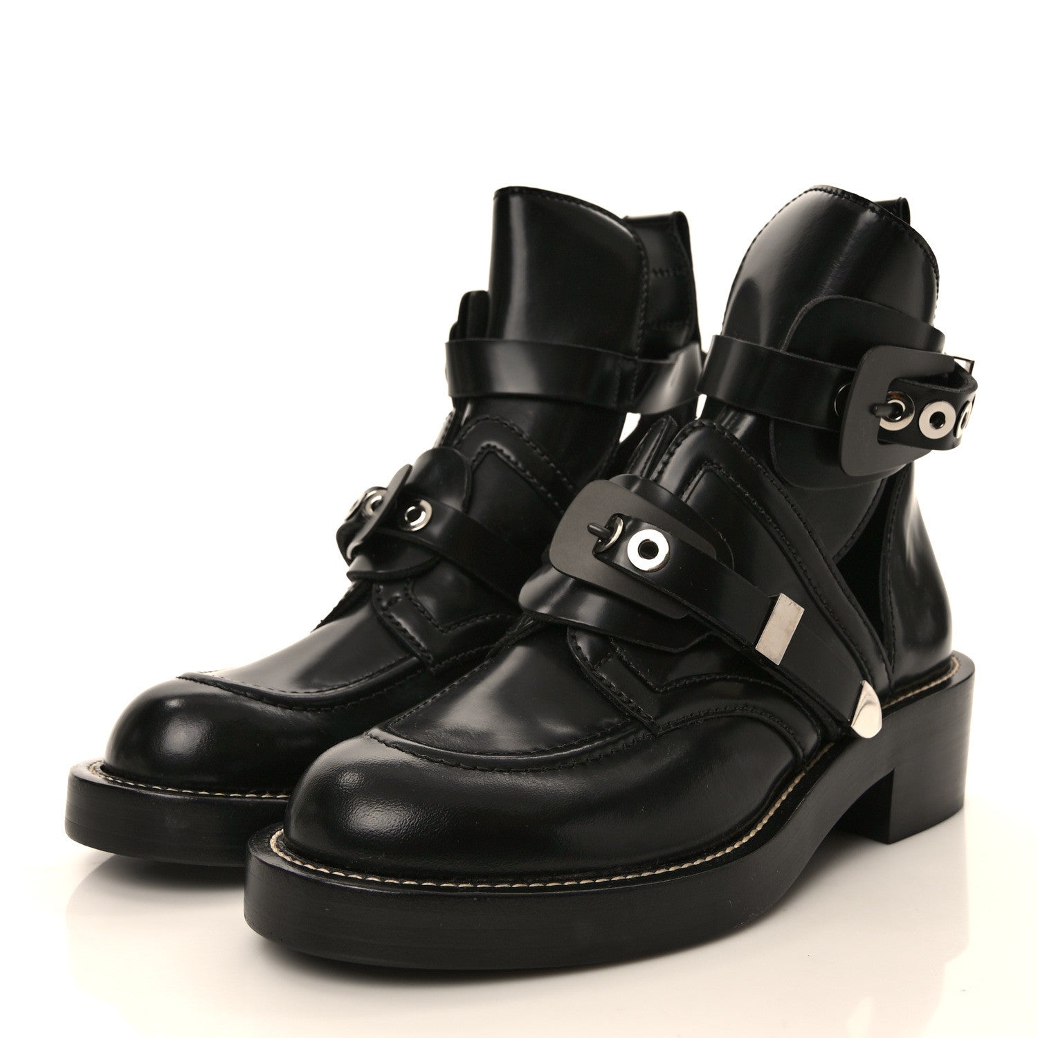 Balenciaga Brushed Calfskin Ceinture Ankle Boots 38.5 Black 3 of 7