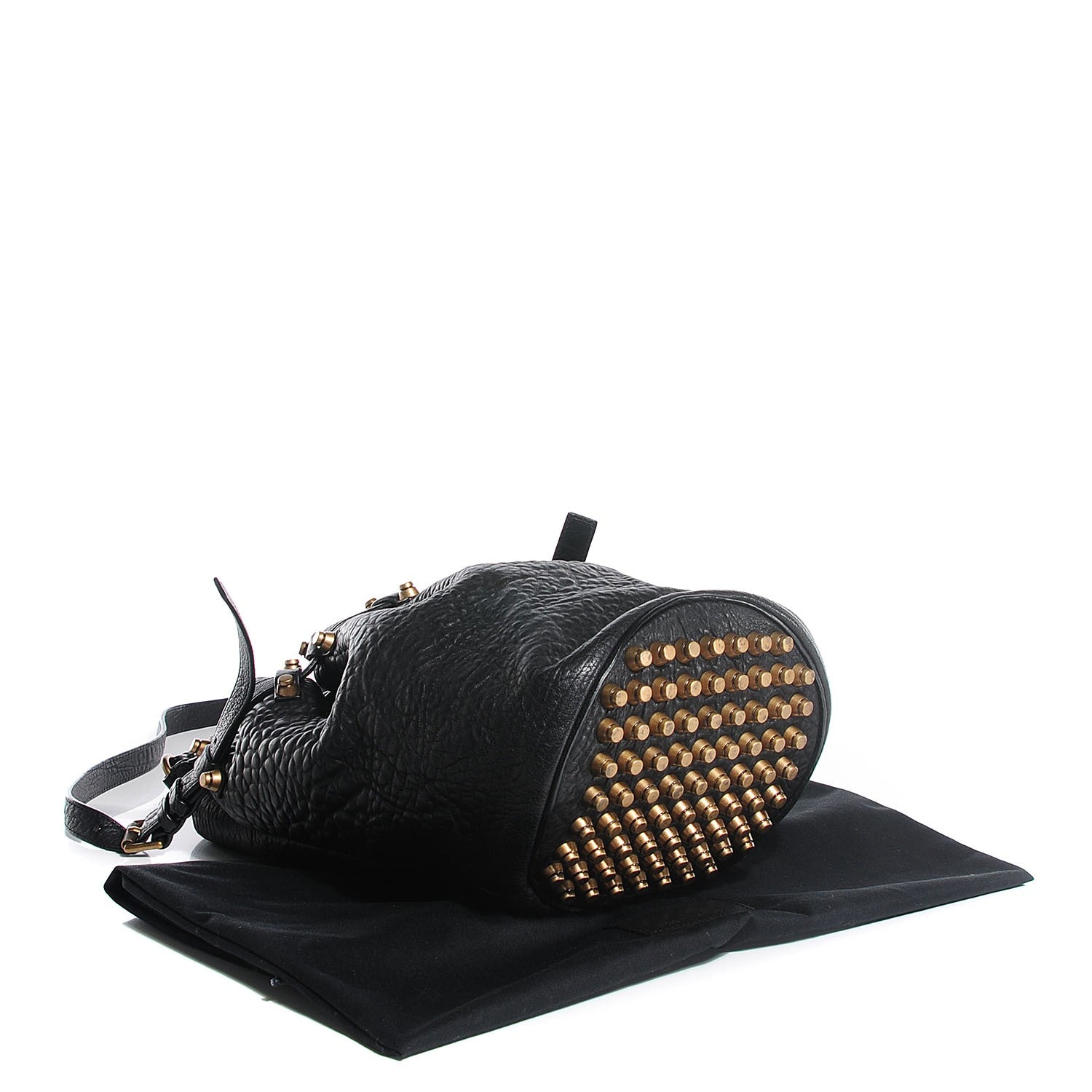 Alexander Wang Pebbled Lambskin Diego Bucket Bag Black Antique Brass Hardware 4 of 7
