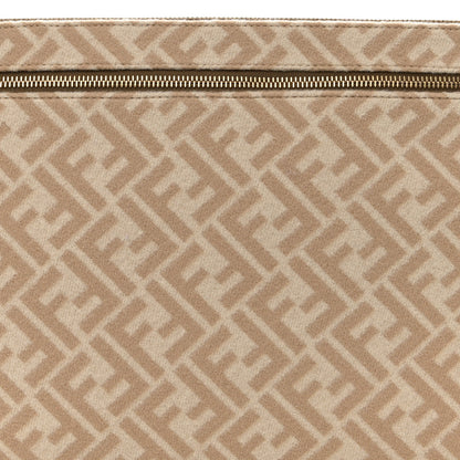 Fendi Wool Vitello King FF 1974 Diagonal Clutch Shoulder Bag Beige Cammello Sand 8 of 10