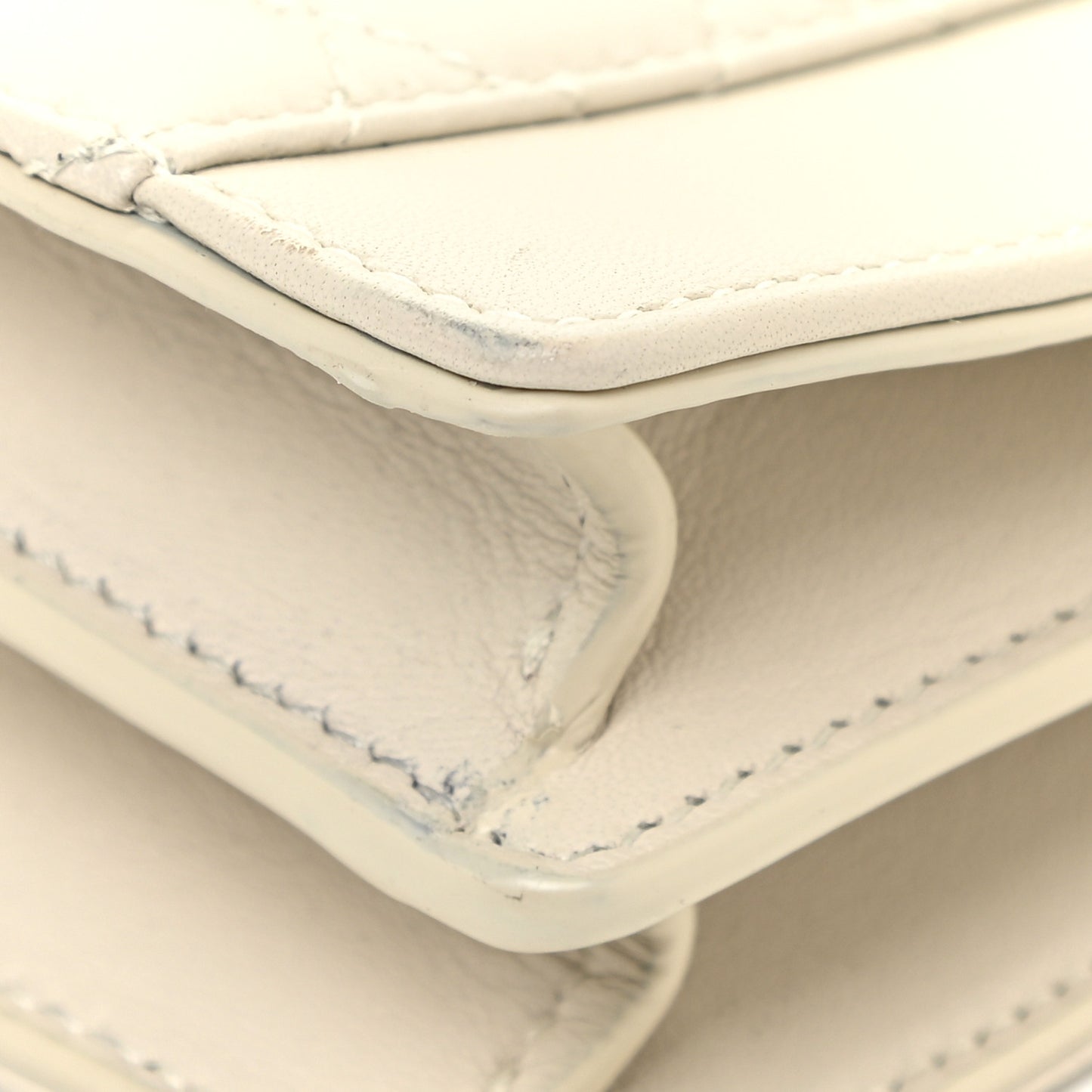 Lambskin Quilted Mini Gaby Satchel Blanc Vintage