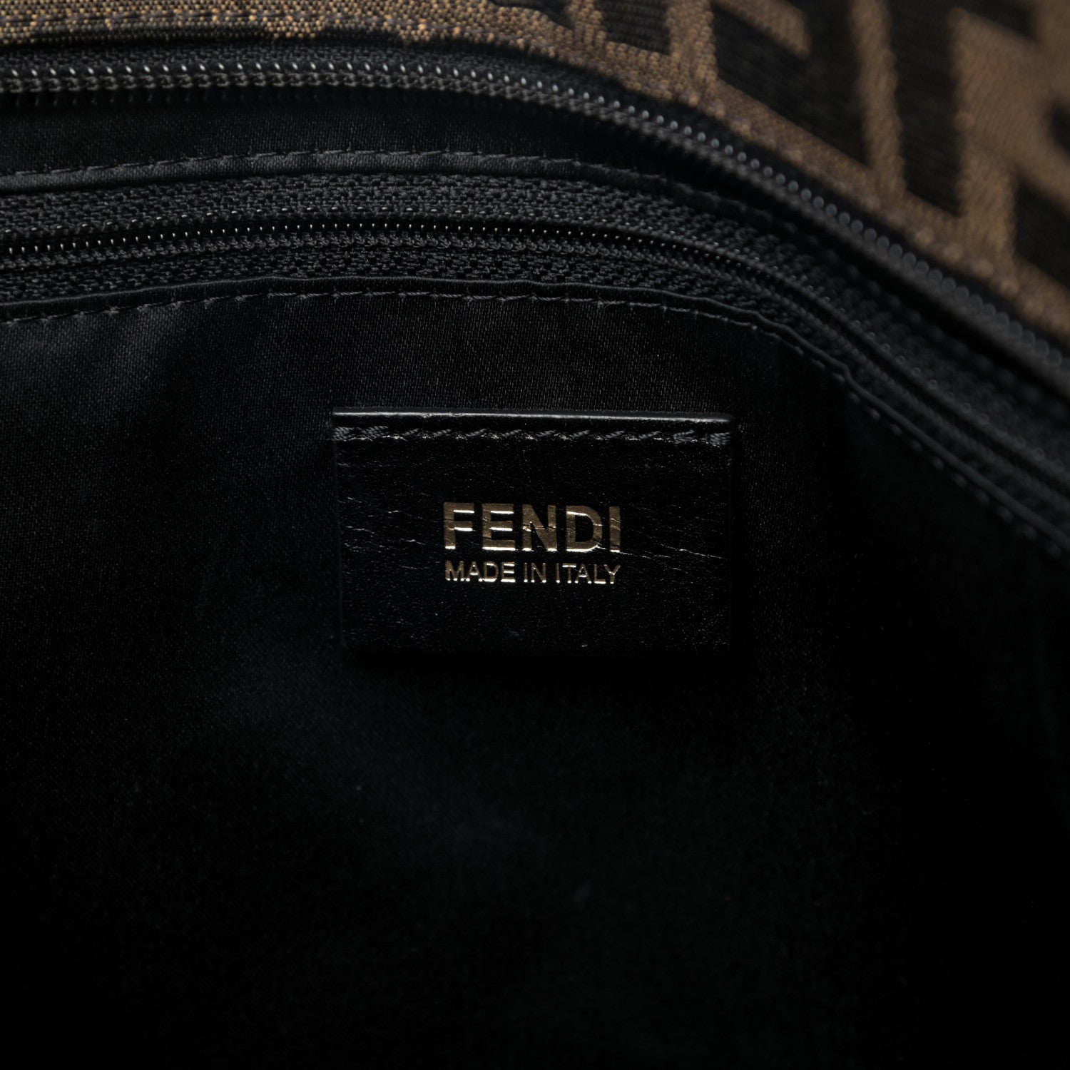 Fendi Zucca Quilted Medium Roll Tote Tobacco Black 7 of 9