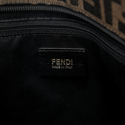 Fendi Zucca Quilted Medium Roll Tote Tobacco Black 7 of 9