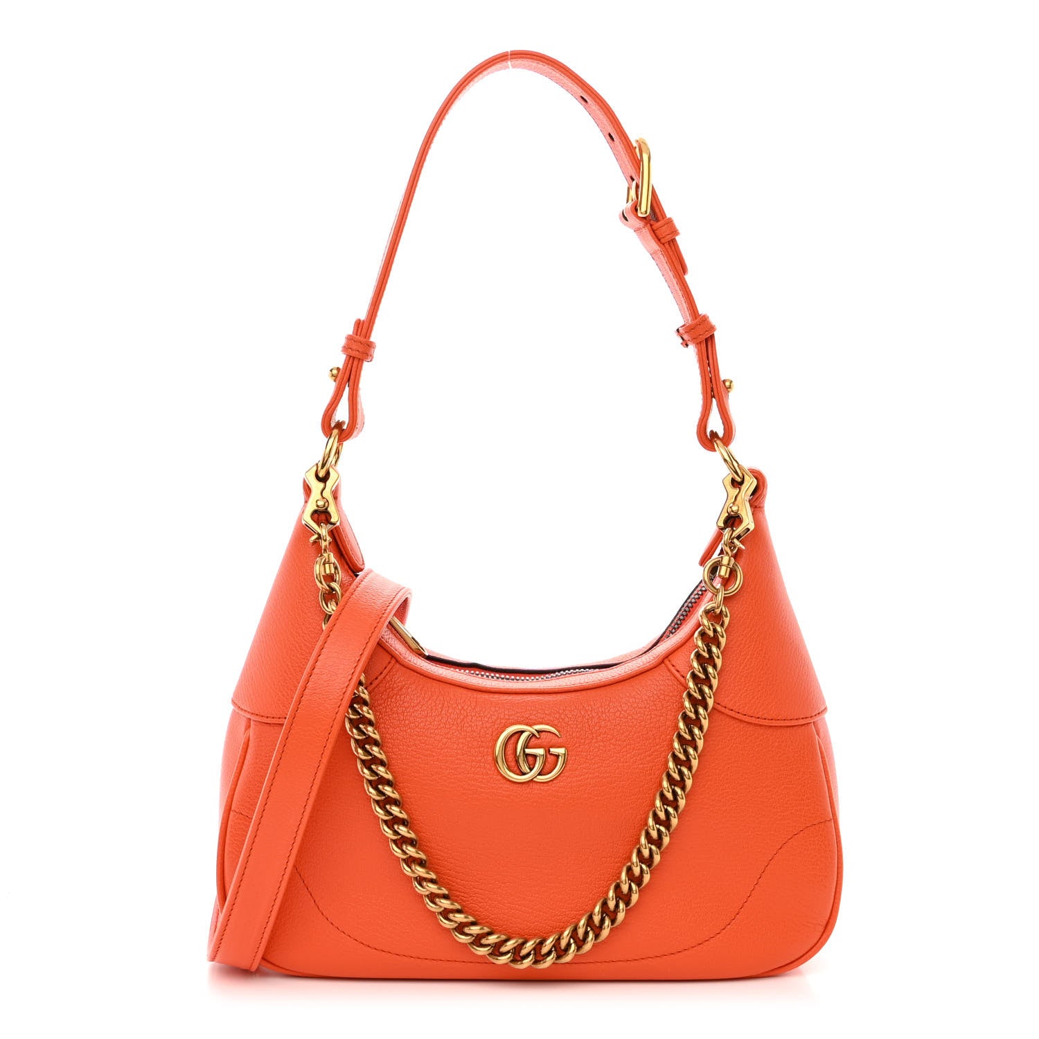 Gucci Goatskin Small Aphrodite Shoulder Bag Deep Orange 1 of 11