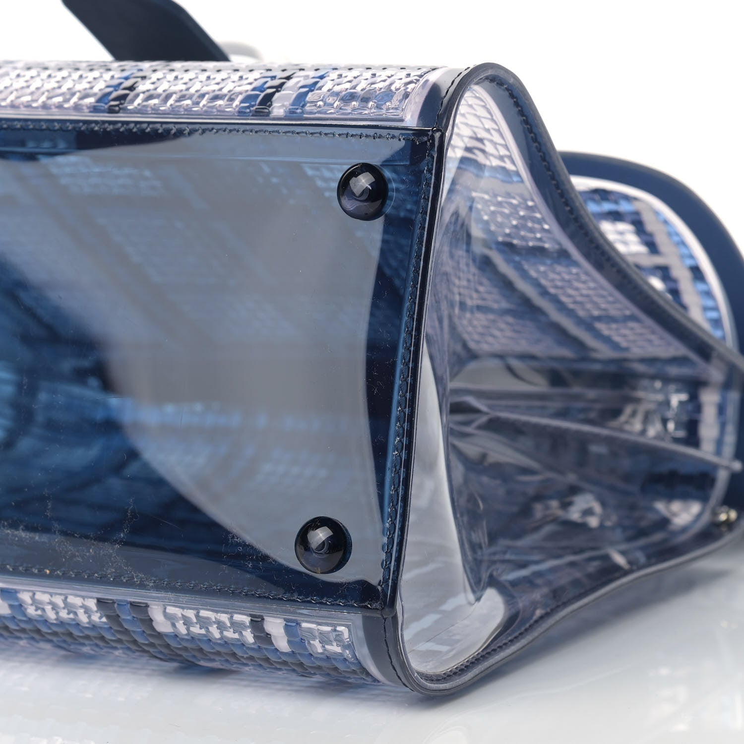 Delvaux Vinyl Gingham The Dreamer MM Brillant Satchel Navy 8 of 10