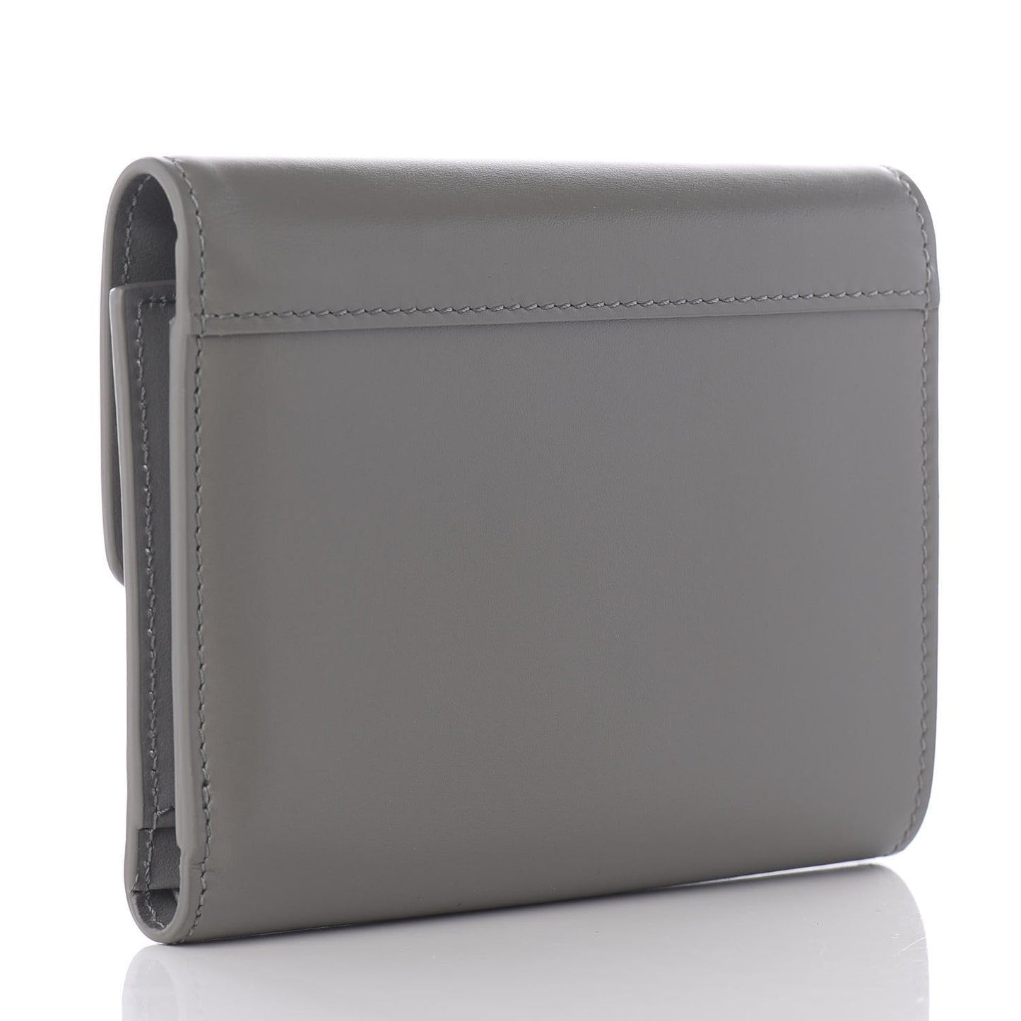 Shiny Smooth Calfskin C Wallet Grey
