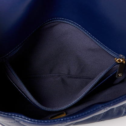 Chanel Lambskin Enamel Quilted Chain Frame Flap Navy 6 of 11