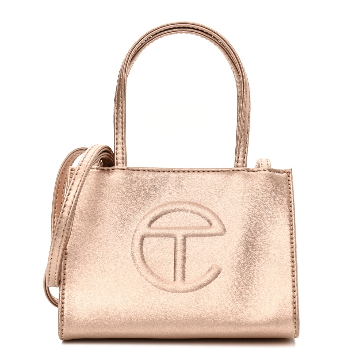 TELFAR Vegan Leather Small Shopping Bag Copper FASHIONPHILE