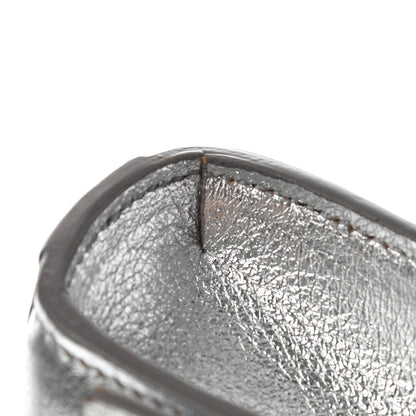 Saint Laurent Textured Metallic Calfskin Classic Monogram Cassandre Clutch Silver 9 of 11