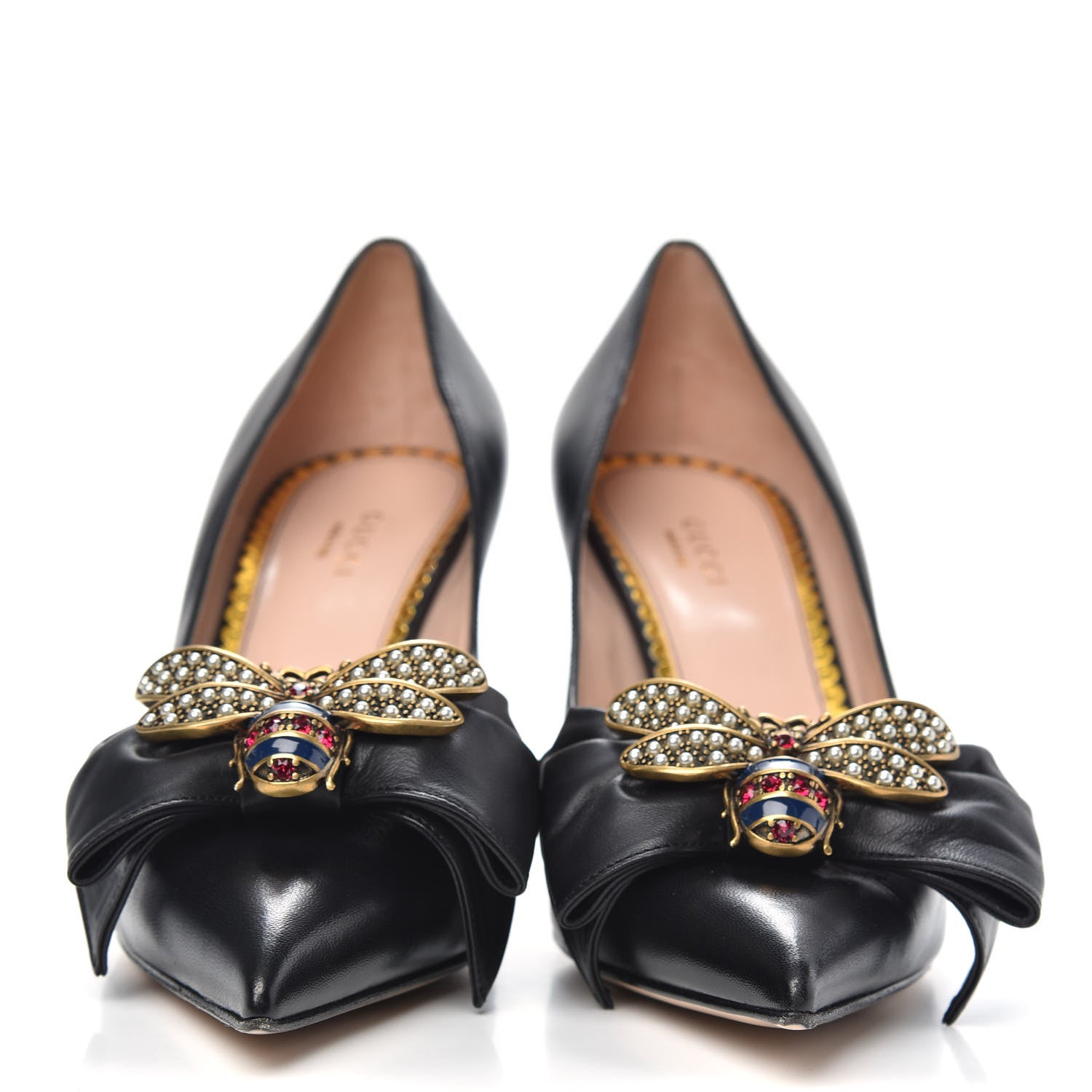 Gucci Nappa Queen Margaret Mid Heel Pumps 39 Black 2 of 9