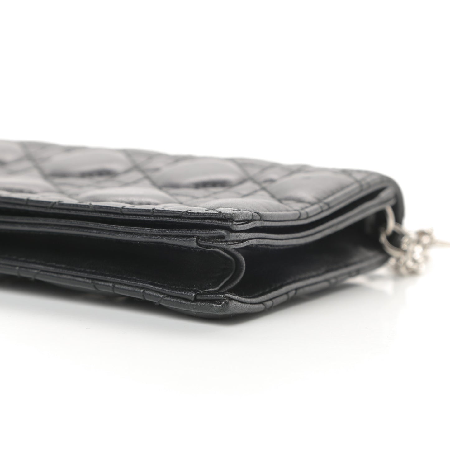 Lambskin Cannage Lady Dior Convertible Clutch Black