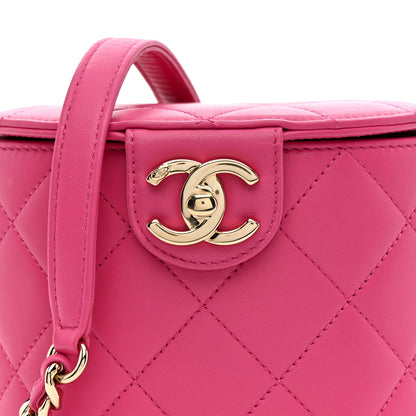 Chanel Lambskin Resin Elegant Chain Vanity Case Dark Pink 8 of 11