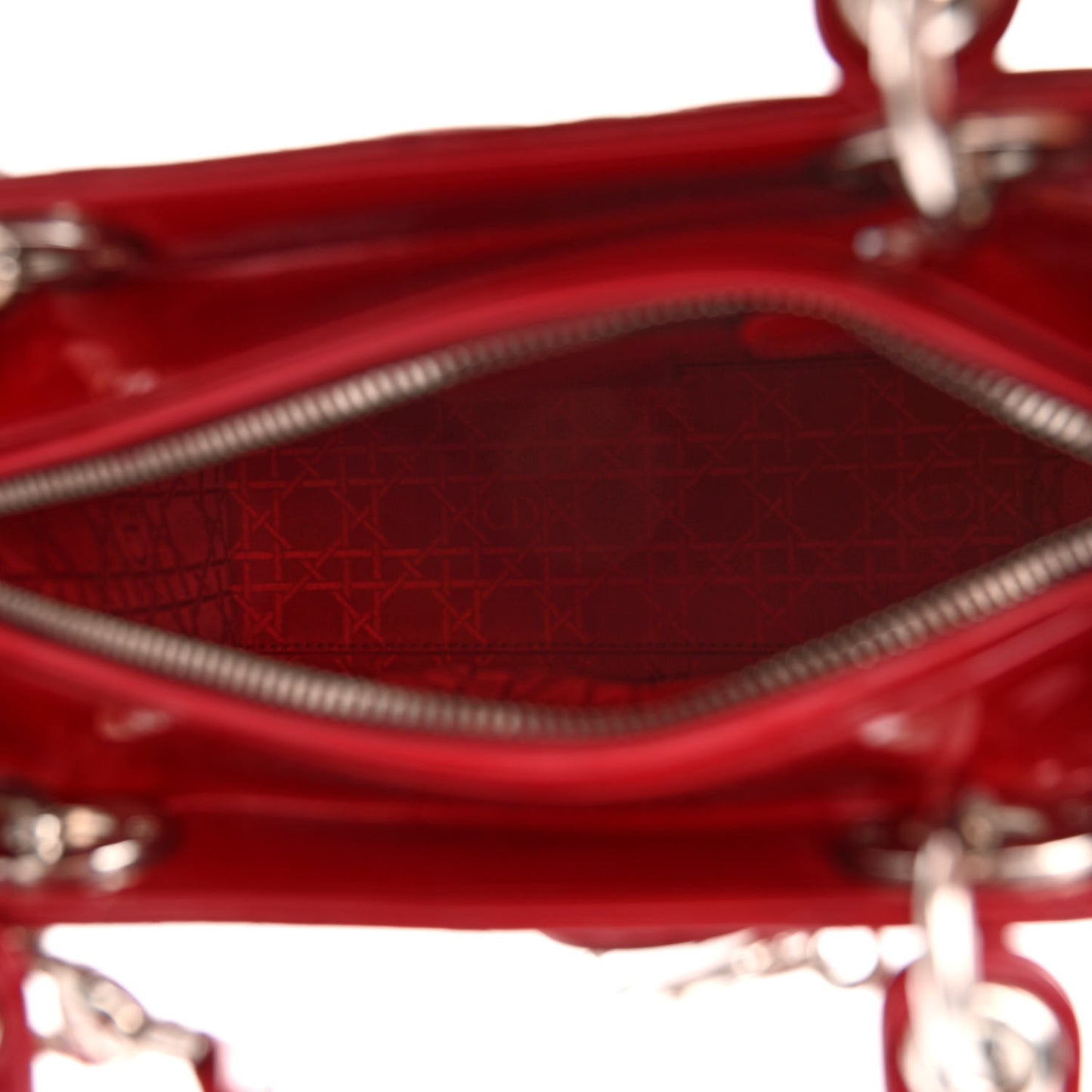 Patent Cannage Medium Lady Dior Red