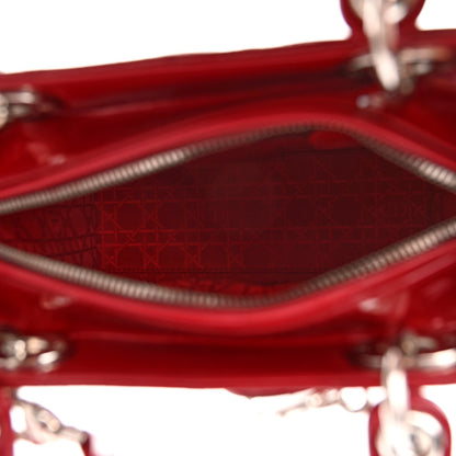 Christian Dior Patent Cannage Medium Lady Dior Red 5 of 9