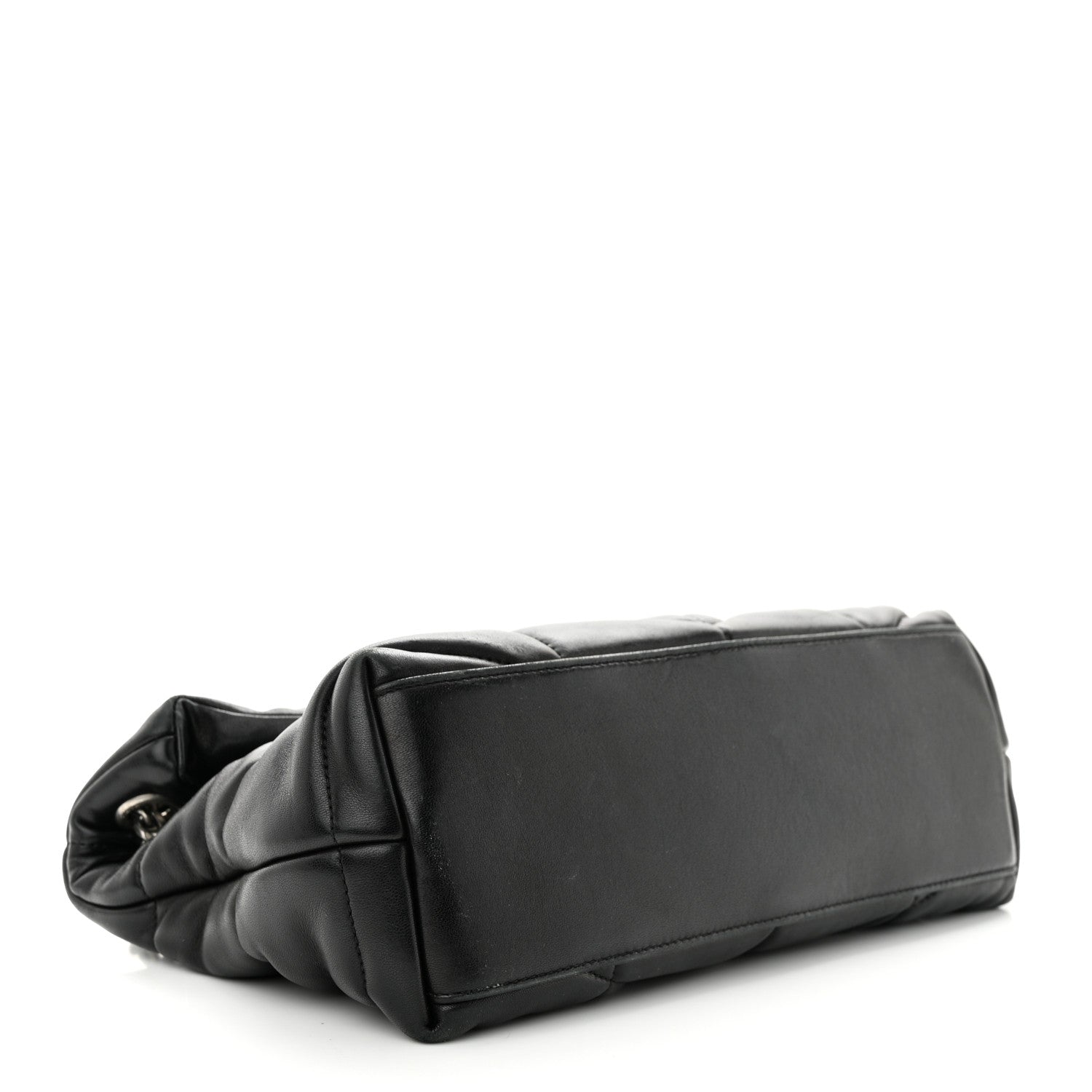 Saint Laurent Lambskin Quilted Small Loulou Puffer Monogram Chain Satchel Black 4 of 11