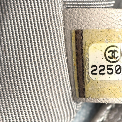 Chanel Metallic Caviar Chevron Quilted New Medium Boy Flap Silver 7 of 11