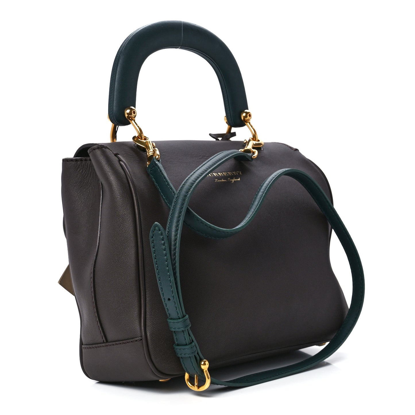 Trench Calfskin Medium DK88 Top Handle Bag Dark Chocolate