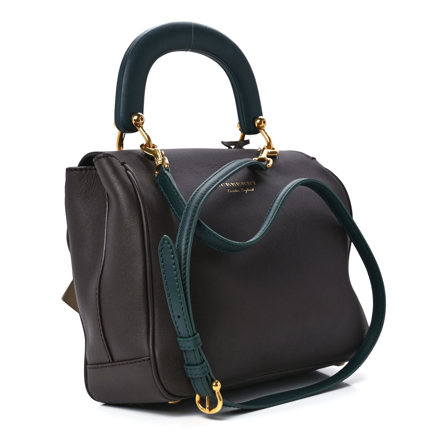 Burberry Trench Calfskin Medium DK88 Top Handle Bag Dark Chocolate 3 of 13