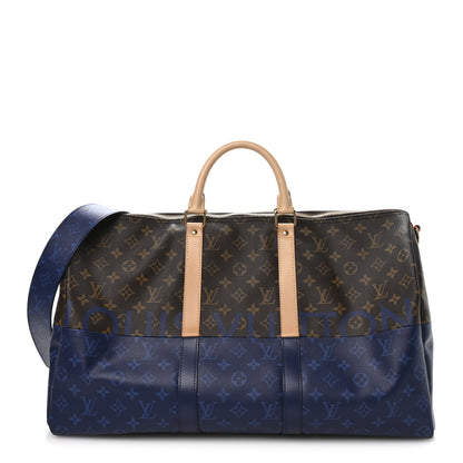 Louis Vuitton Monogram Split Keepall Bandouliere 50 Pacific Blue 1 of 9