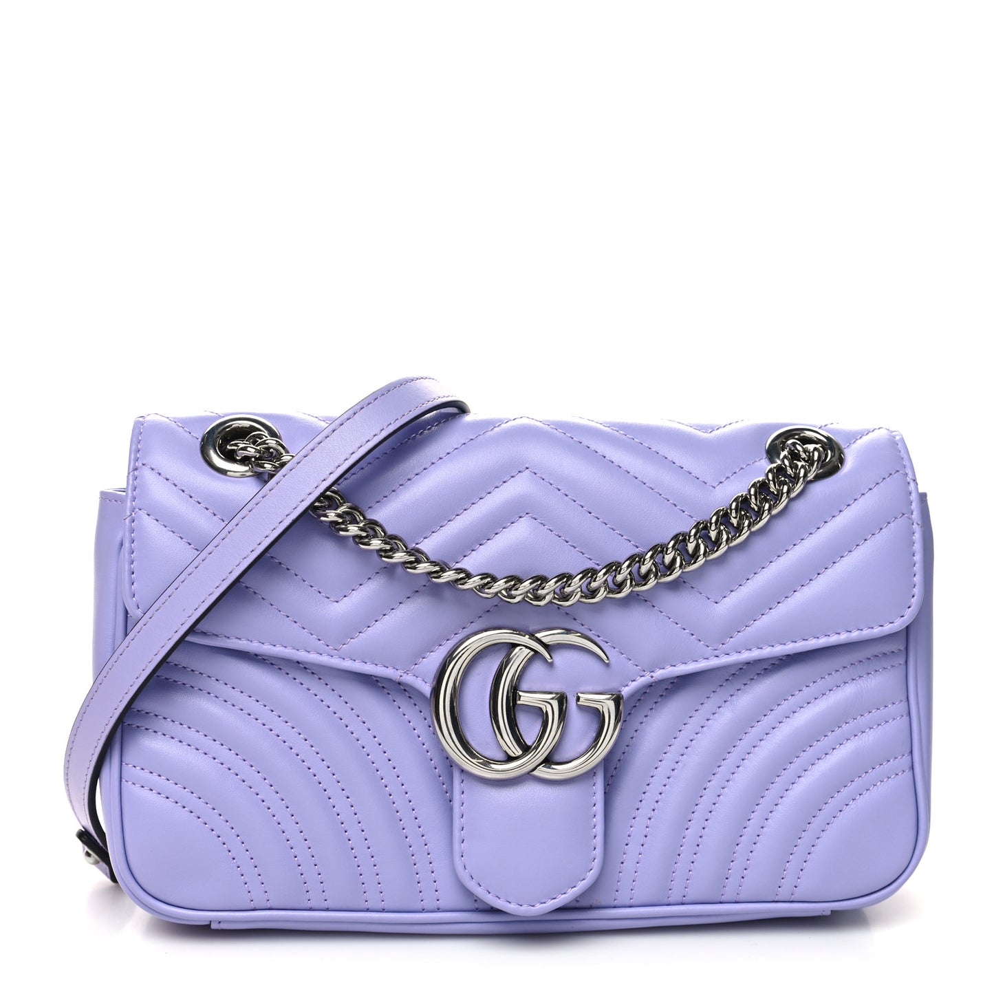 Calfskin Matelasse Small GG Marmont Shoulder Bag Lapis