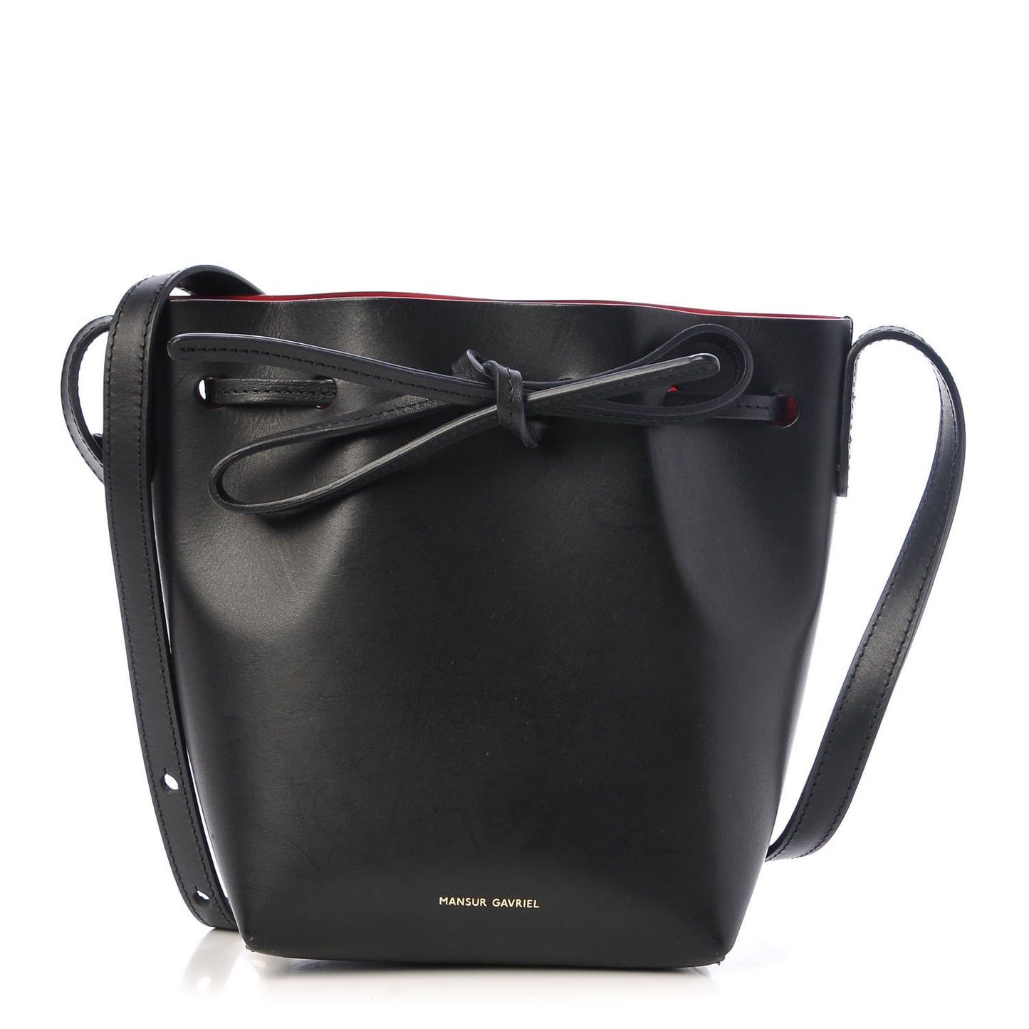 Calfskin Mini Mini Bucket Bag Black Flamma