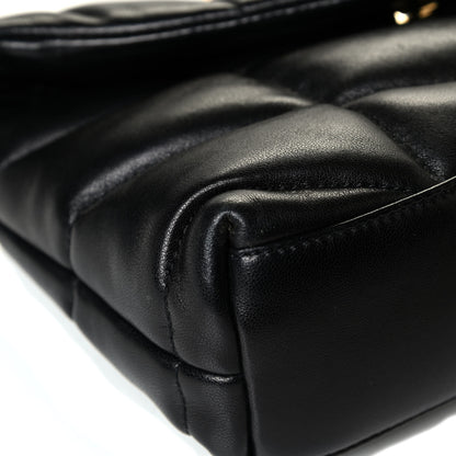 Saint Laurent Lambskin Quilted Toy Loulou Puffer Monogram Chain Satchel Black 6 of 6