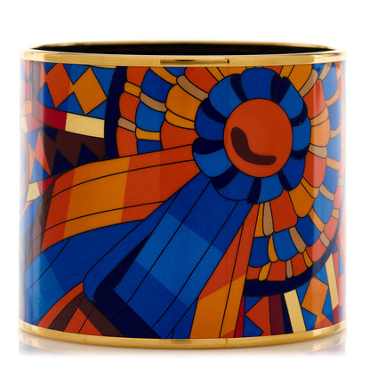 Hermes Enamel Printed Mega Wide Rubans de Cheval Bracelet 65 2 of 4
