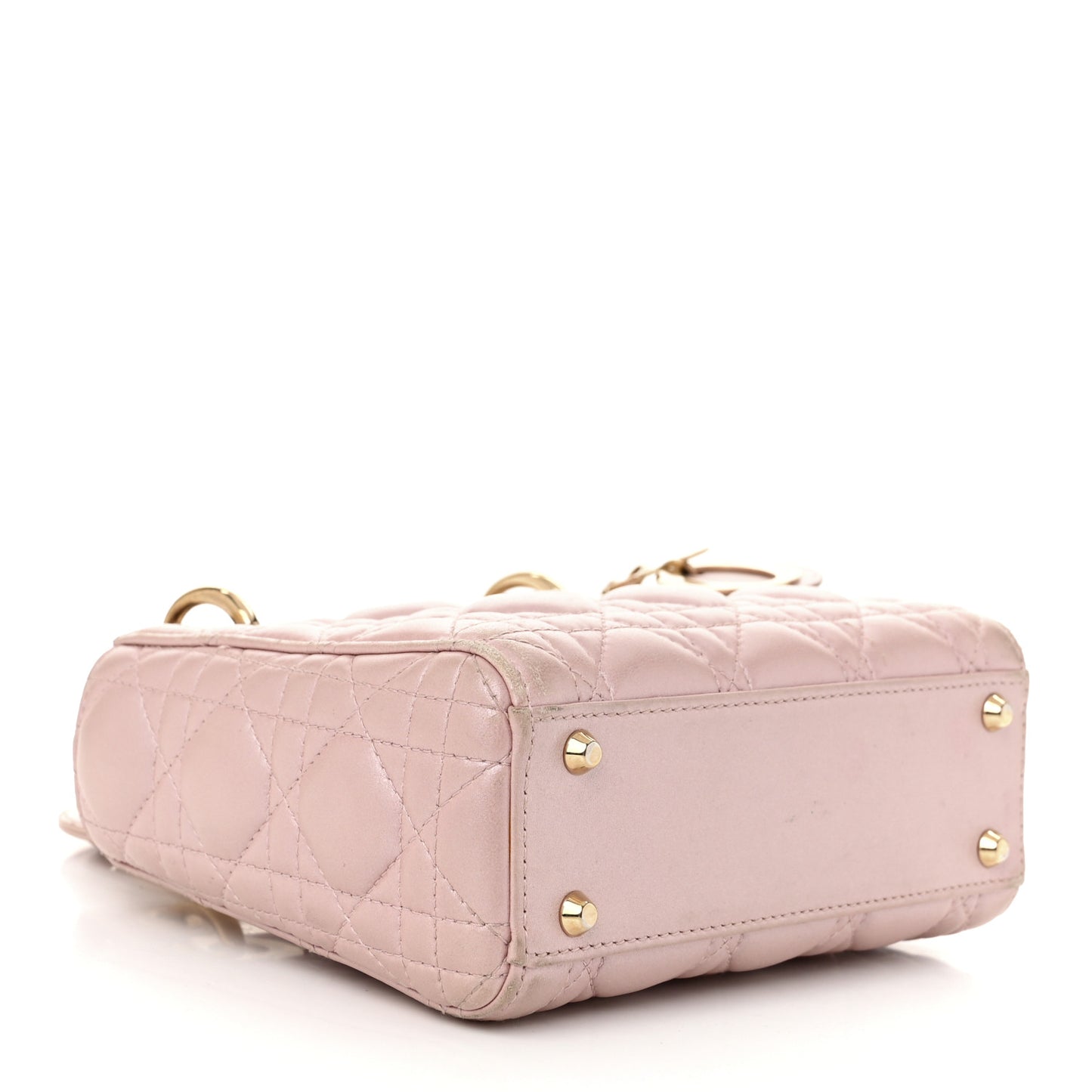 Metallic Lambskin Cannage Mini Lady Dior Lotus