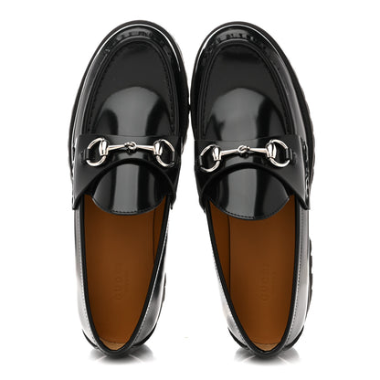 Gucci Cordovan Lux Womens Horsebit 45mm Platform Loafers 39.5 Black 2 of 10