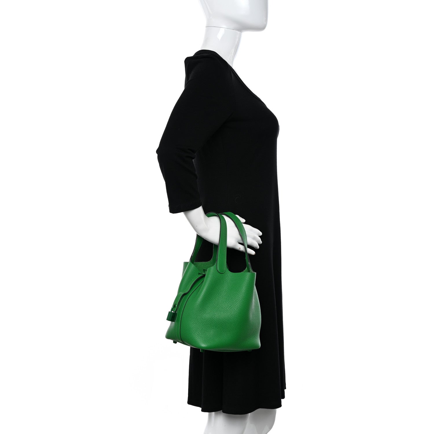 Hermes Taurillon Clemence Monochrome Picotin Lock 18 PM Bambou 2 of 10