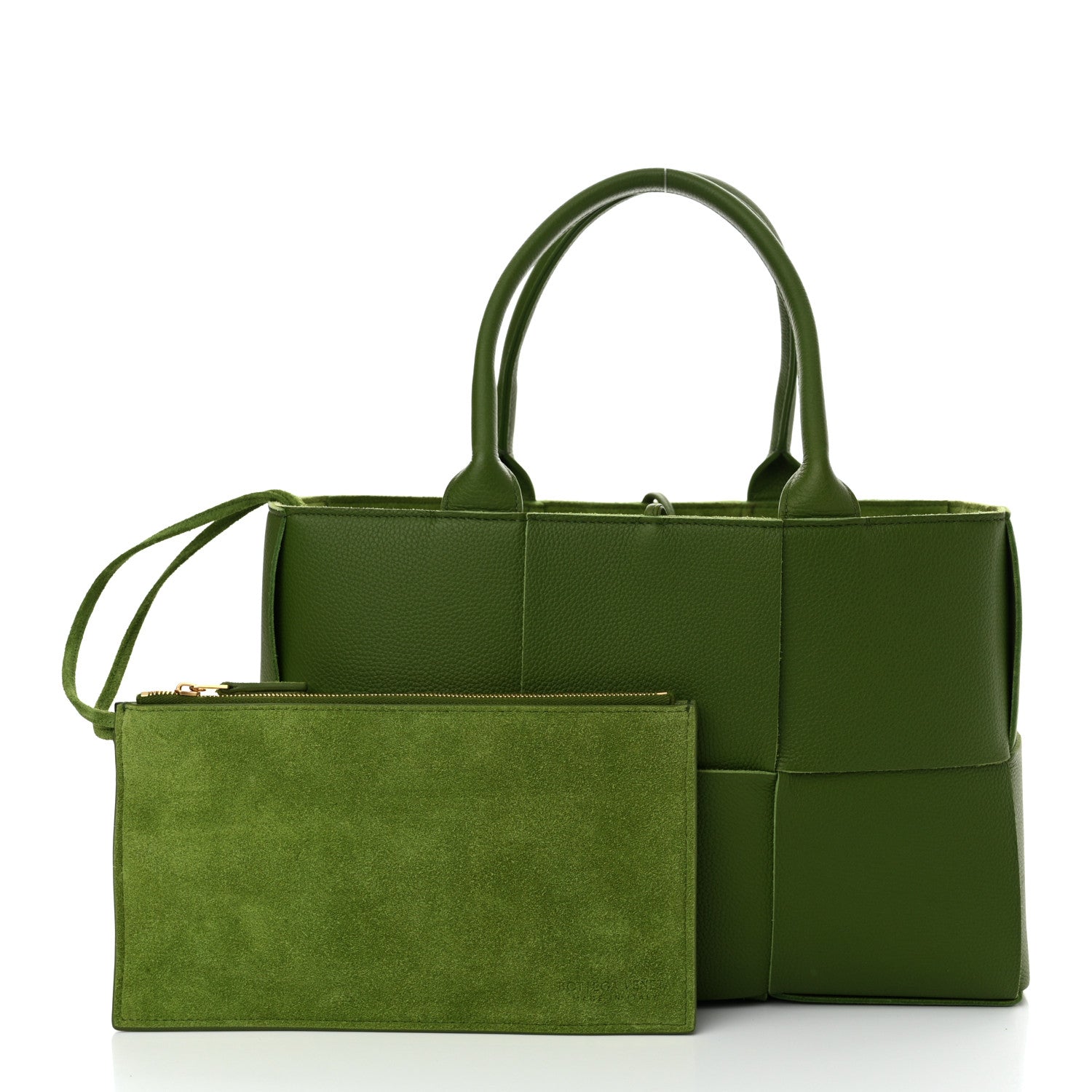 Bottega Veneta Grained Calfskin Intrecciato Small Arco Tote Avocado 3 of 11