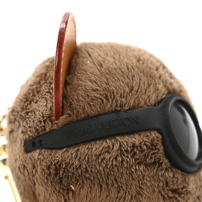 Louis Vuitton Faux Fur LV Louis Bear Super Vision Bag Charm Key Holder Blue 3 of 5