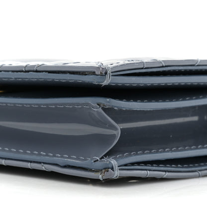 Christian Dior Patent Cannage Mini Lady Dior Wallet Gray Stone 8 of 10