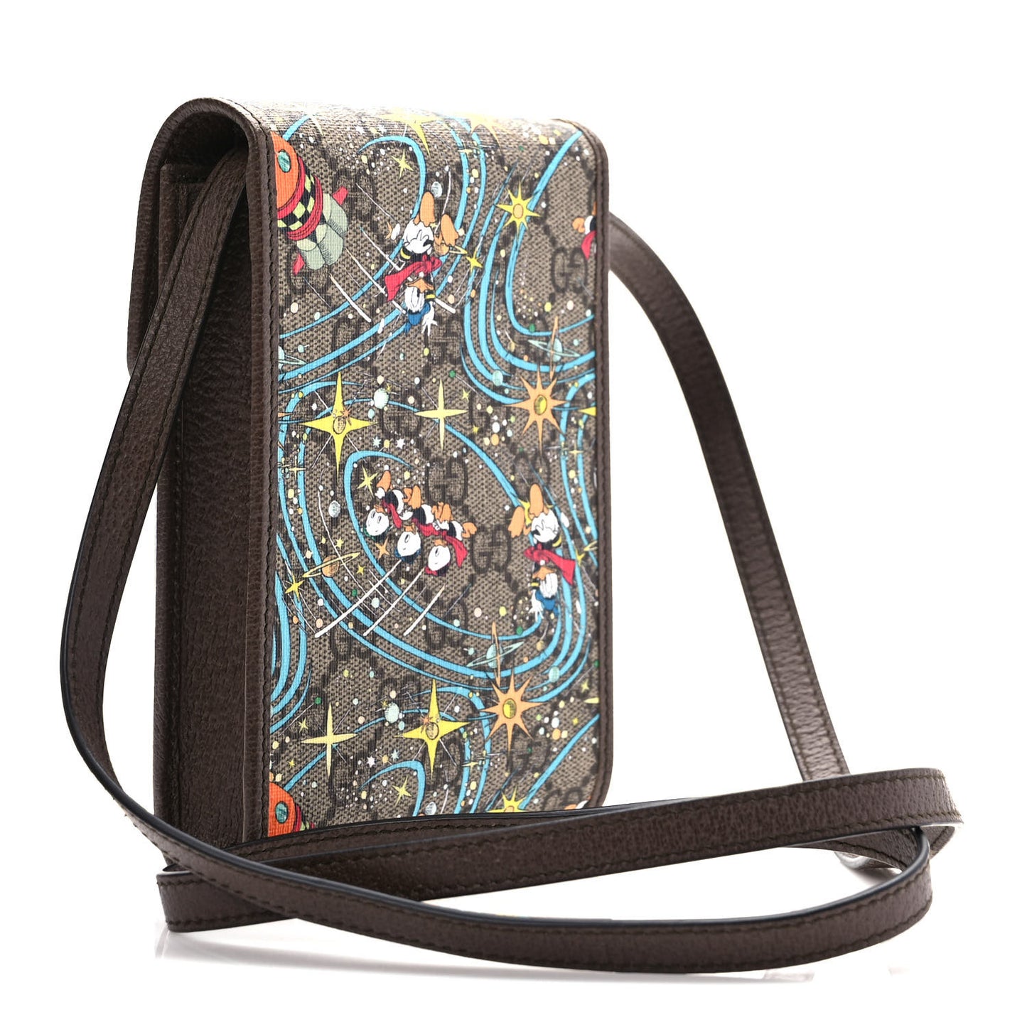 X DISNEY GG Supreme Monogram Donald Duck Mini Interlocking G Crossbody Bag Beige Multicolor New Acero