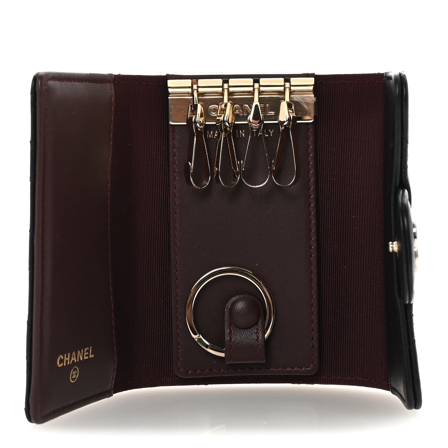 Chanel Lambskin Quilted Classic 4 Key Holder Wallet Black 5 of 9