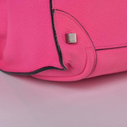 Celine Drummed Calfskin Mini Luggage Fluo Pink 8 of 13