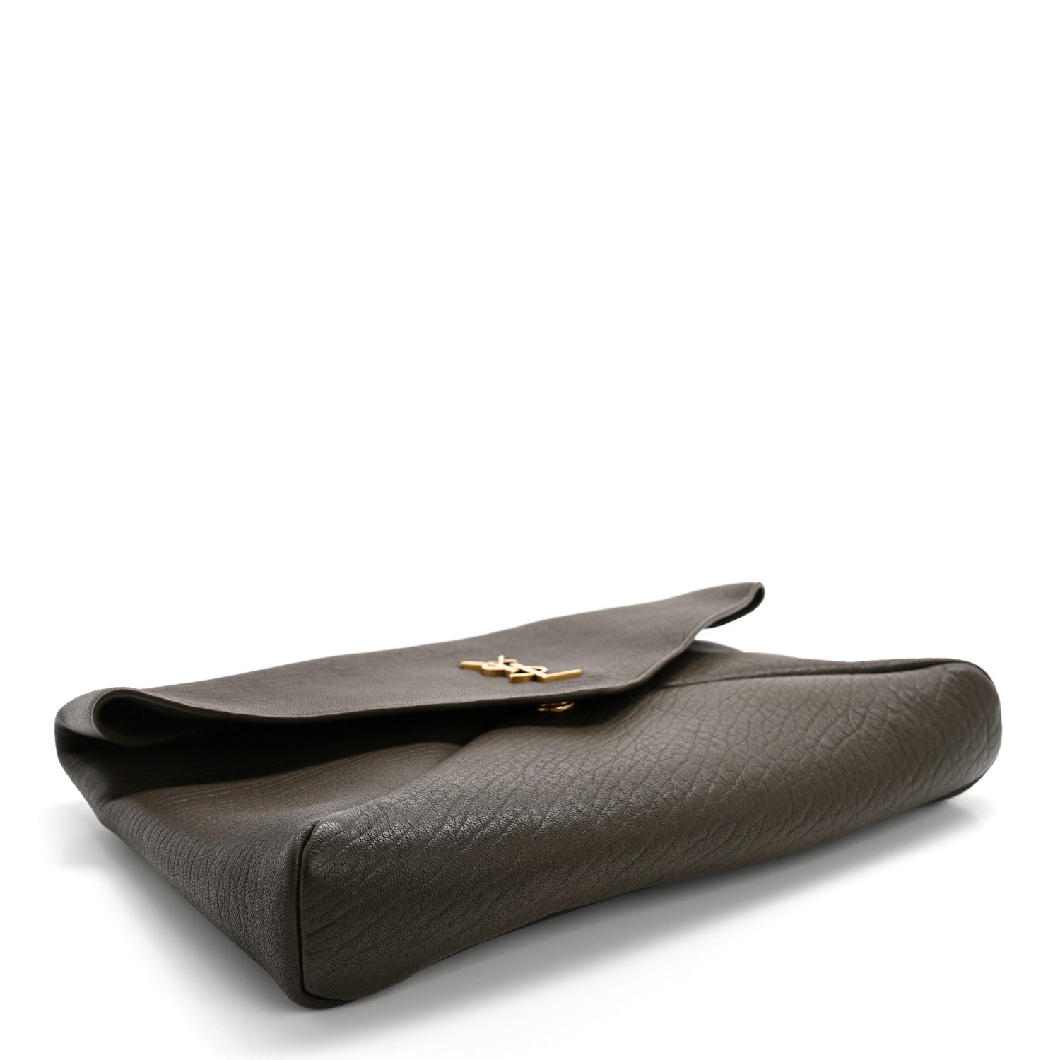 Saint Laurent Lambskin Large Cassandre Envelope Pouch Light Musk 3 of 6