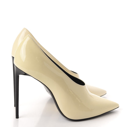 Saint Laurent Patent Calfskin Teddy High Vamp 105 Pumps 39 Porcellana 4 of 9