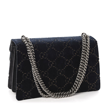 Gucci Velvet Skipper GG Monogram Small Dionysus Shoulder Bag Blue Beige Black 3 of 11