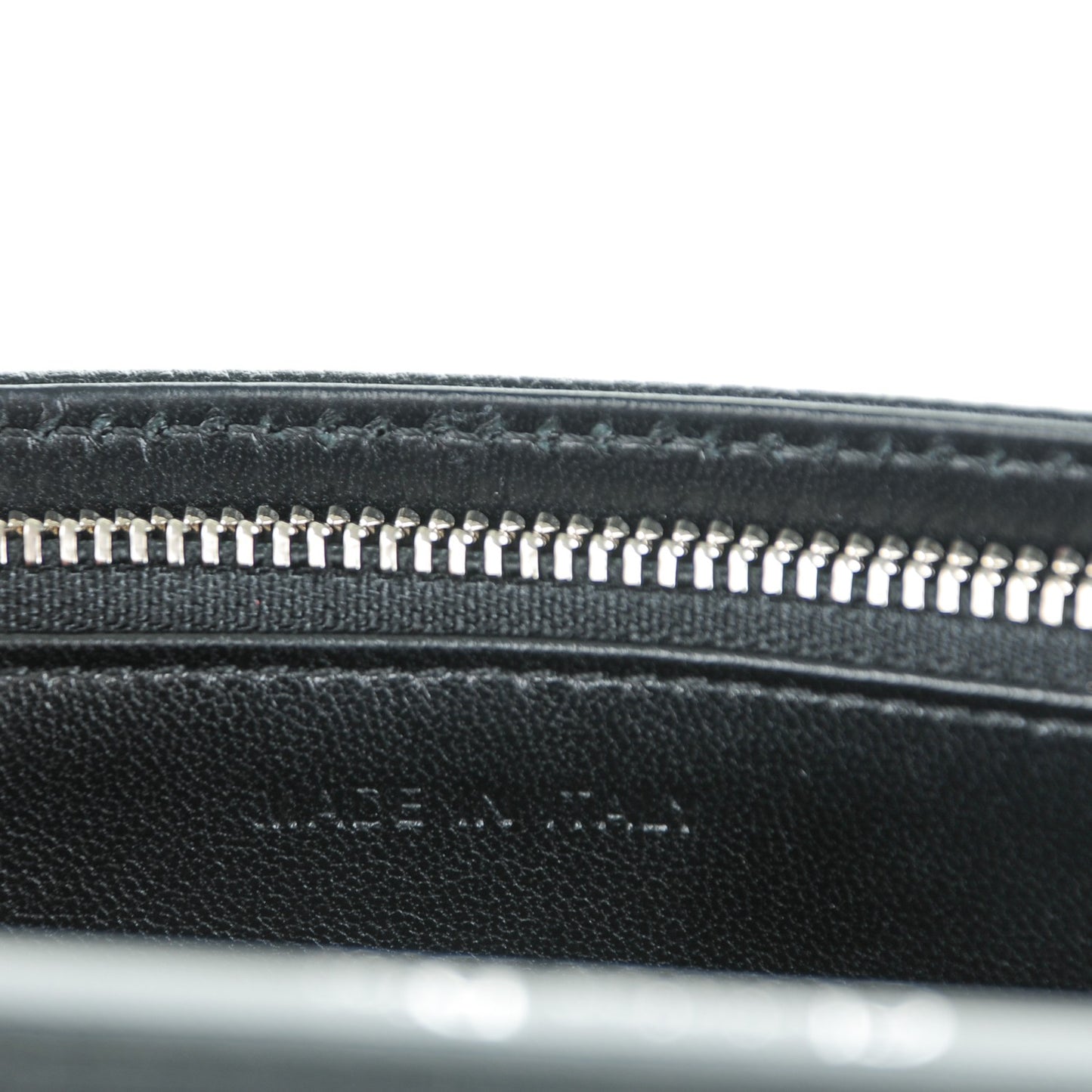 Grained Calfskin Diorama Wallet on Chain Pouch Black