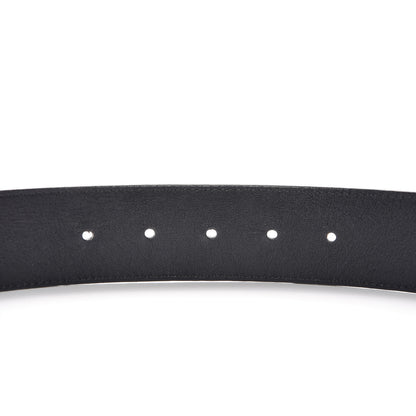 Gucci Textured Dollar Calfskin Nickel Double G 40mm Belt 80 32 Black 5 of 7