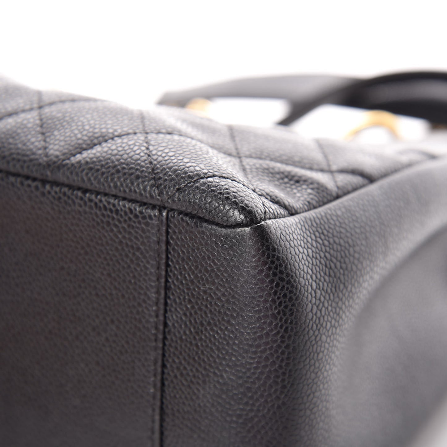 Caviar Quilted Grand Shopping Tote GST Black