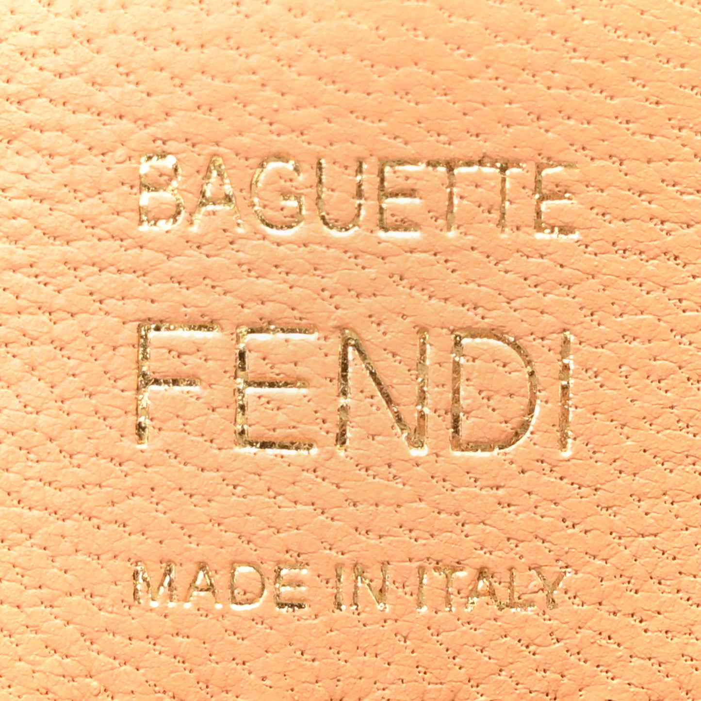 Nappa FF 1974 Embossed Baguette Miele Scuro