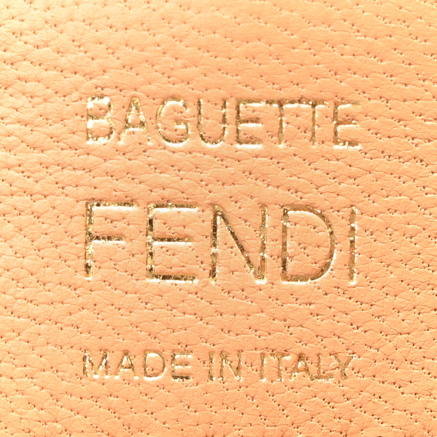 Fendi Nappa FF 1974 Embossed Baguette Miele Scuro 6 of 10