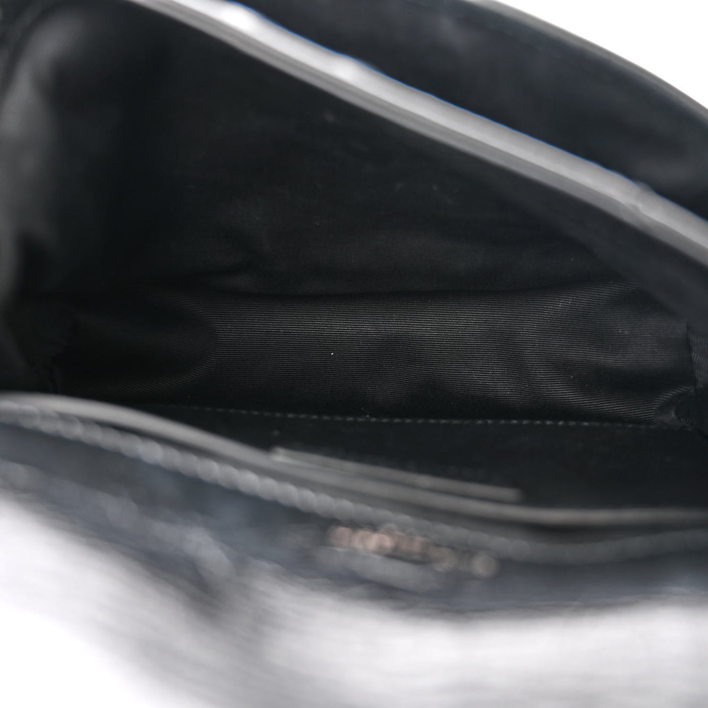 Crinkled Calfskin Matelasse Monogram Baby Niki Chain Satchel Black