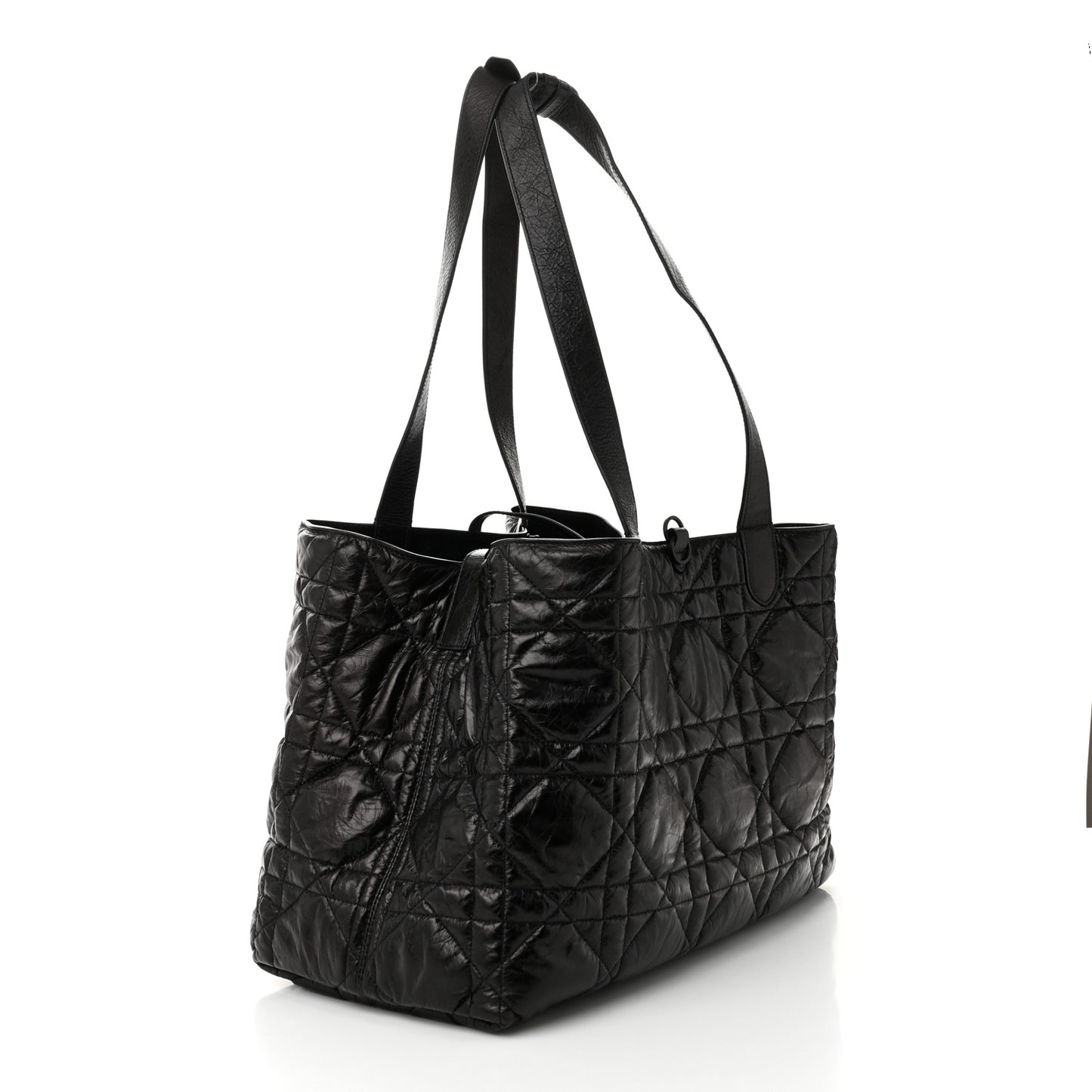 Crinkled Calfskin Macrocannage Large Toujours Black