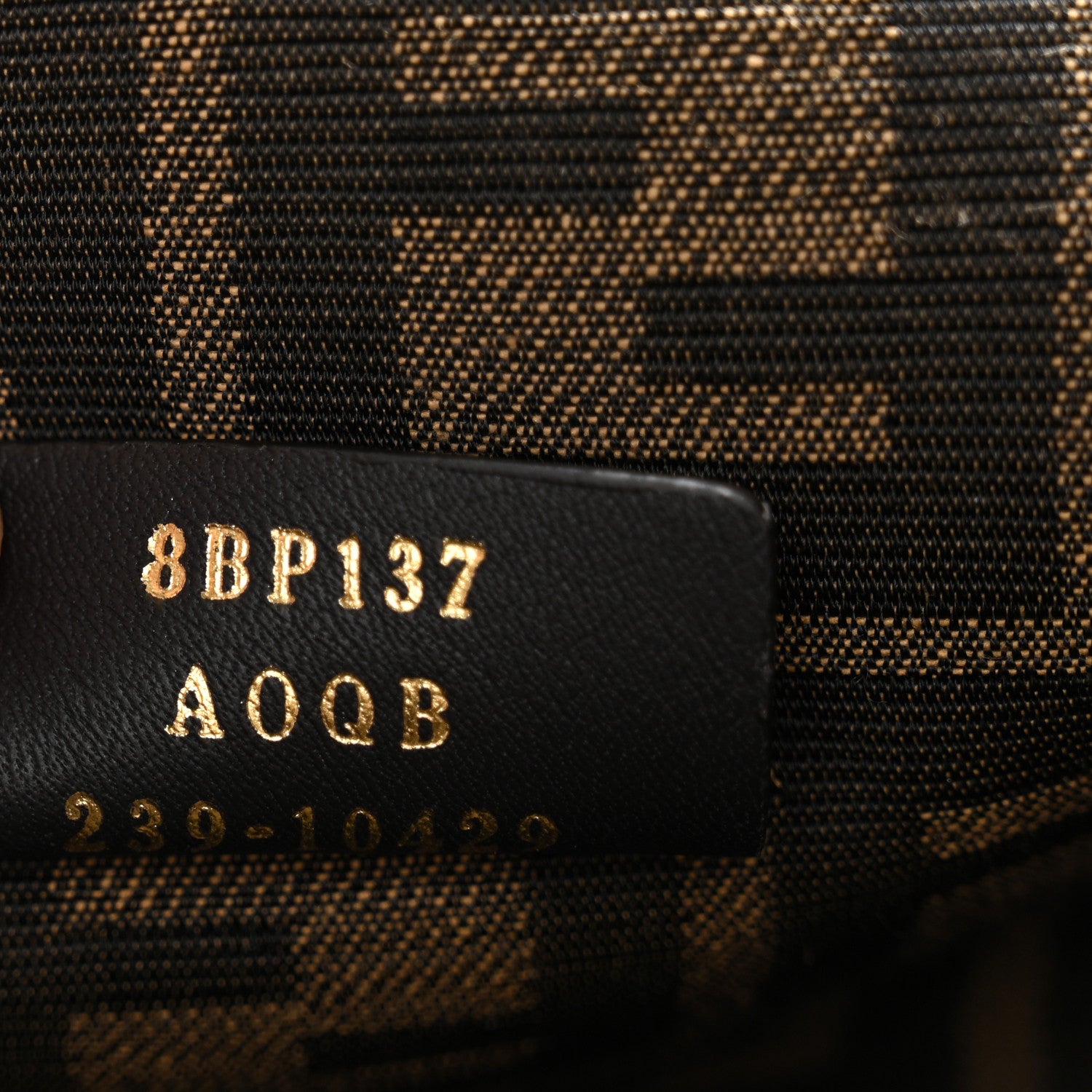 Fendi Shiny Nappa Fabric Jacquard FF 1974 Midi Fendi Tobacco Moro