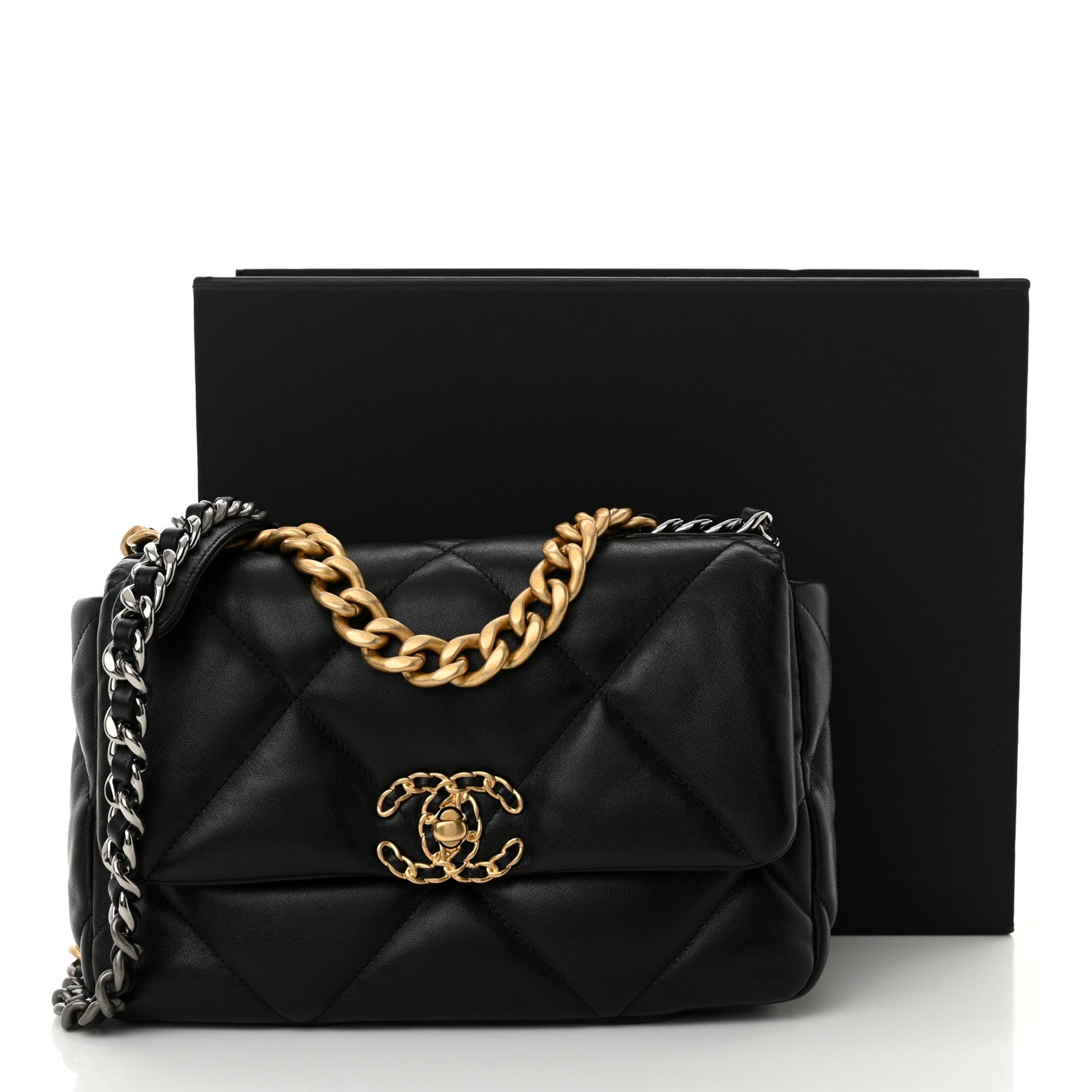 Chanel Lambskin Quilted Medium Chanel 19 Flap Black 12 of 12