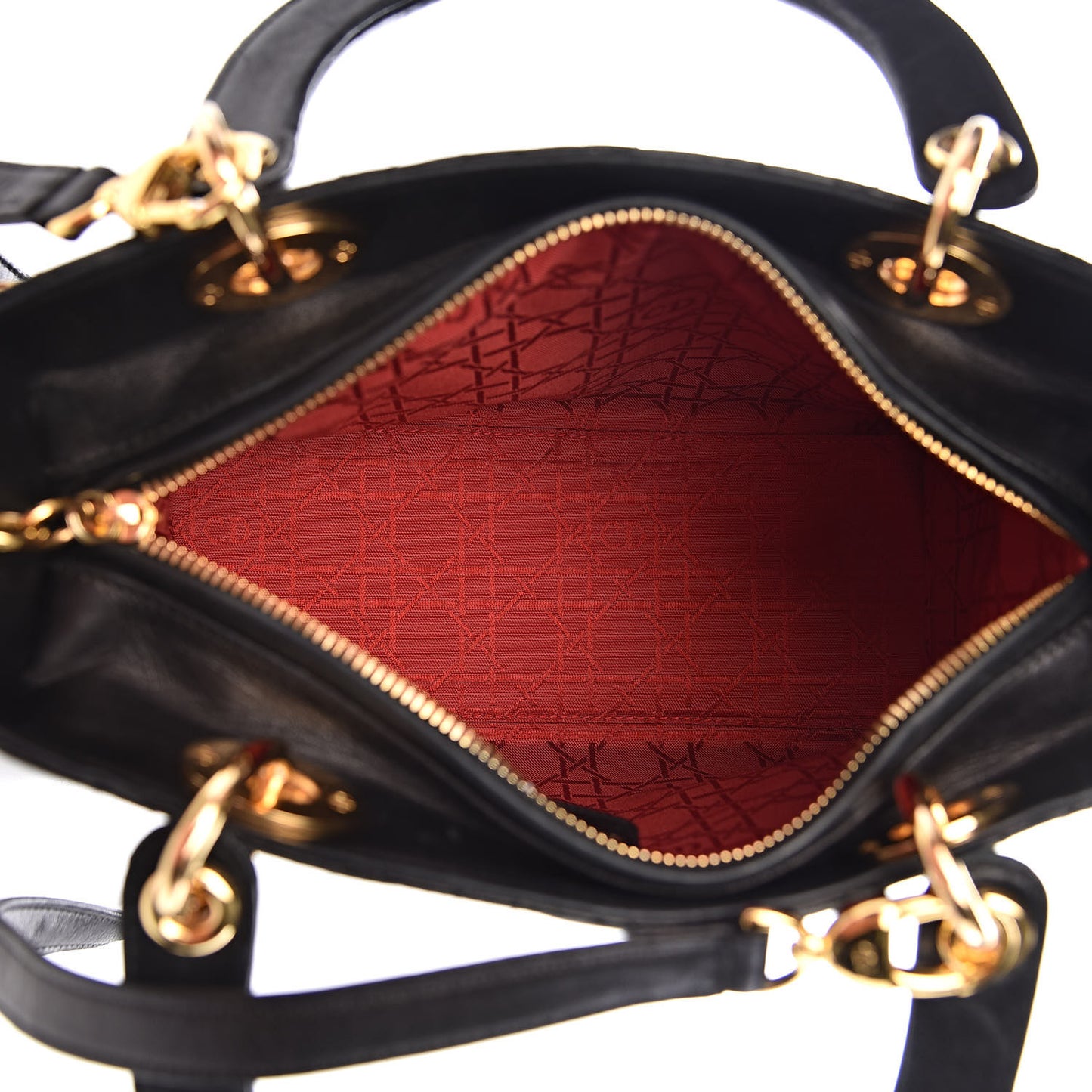 Lambskin Cannage Medium Lady Dior Black