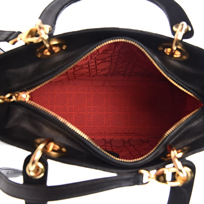 Christian Dior Lambskin Cannage Medium Lady Dior Black 5 of 13